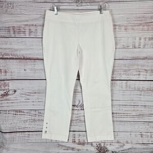 Akris Punto White Capri Pants 12 Minimal Quiet Luxury Parisian French Girl Basic